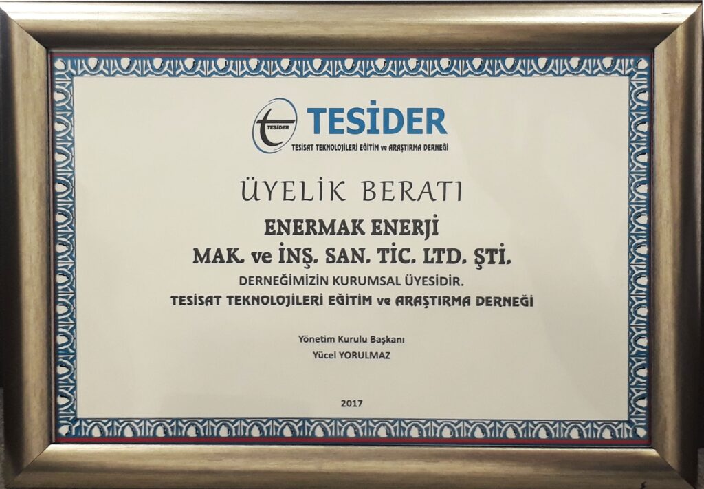 TESİDER ( Tesisatçılar Derneği )1 Yılını Kutladı. ENERMAK ENERJİ olarak Üyelik Plaketimizi Aldık.